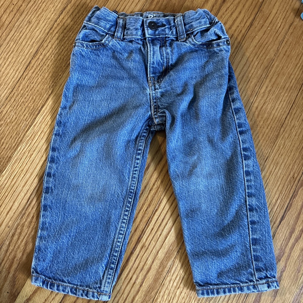 OshKosh B'gosh Toddler Boy's Straight Adjust Waist Jeans Blue Size 18 Month EUC